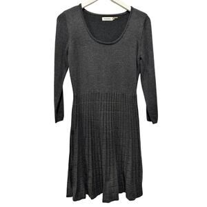 Calvin Klein Size Medium Work Office Fall Knit Mini A-Line Gray Sweater Dress